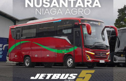 >Pakai Bodi Jetbus 5 MD, Kabin Medium Bus Nusantara Niaga Agro Tampil Mewah dan Dibuat Nyaman