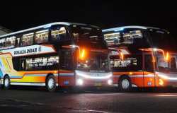 >Menjelang Mudik Lebaran, PO Rosalia Indah Tambah Dua Bus Double Decker Baru