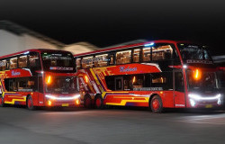 >PO Makmur Halmahera Luncurkan Dua Bus Double Decker Terbaru