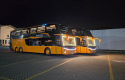 >Dua Bus Double Decker Terbaru PO 27Trans, Gunakan Bodi Jetbus 5 SDD