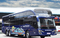 >Sleeper Bus PO Borlindo Gunakan Bodi Skylander R22 dan Livery Thailook