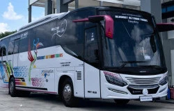 >Bus Baru PO Rehobot Trans Pakai Mesin Depan dan Kabin Nyaman